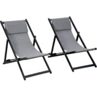 OutSunny Garden Furniture Set Aluminum, Texteline Fabric Dark Grey Outdoor