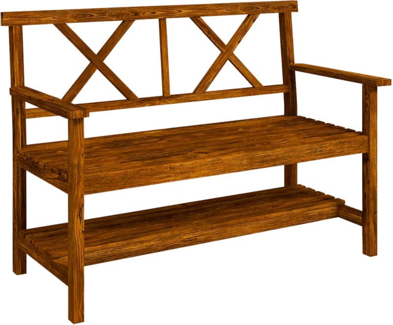 OutSunny Garden Bench 2 Seat 580 x 1,250 x 880 mm Fir Wood Brown Outdoor