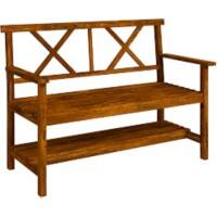 OutSunny Garden Bench 2 Seat 580 x 1,250 x 880 mm Fir Wood Brown Outdoor