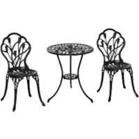 OutSunny Bistro Set Aluminium Black Outdoor