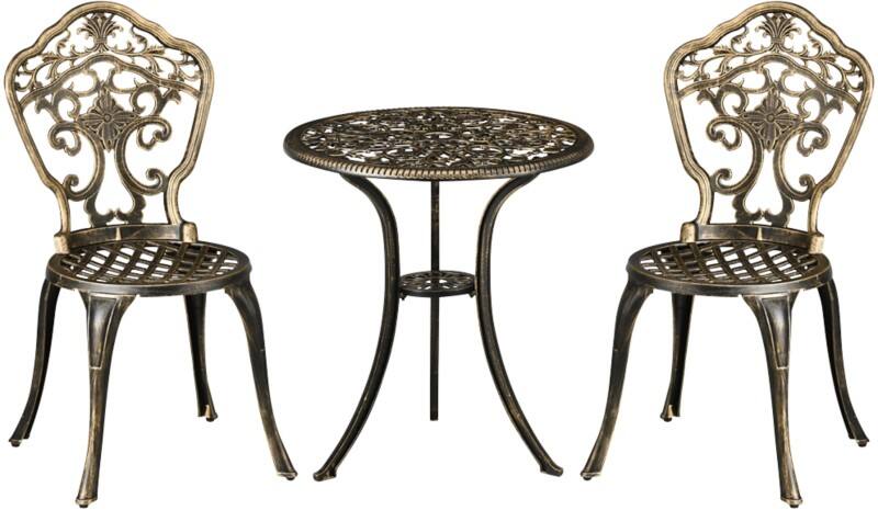 OutSunny Bistro Set Aluminum Bronze Outdoor