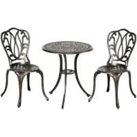 OutSunny Bistro Set Aluminium Bronze Outdoor