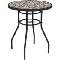 OutSunny Garden Table Round 84G-399V00TN Steel, Tempered glass 600 x 600 x 700 mm