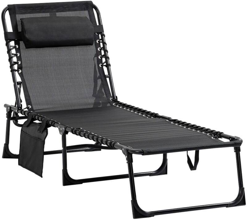 OutSunny Sun Lounger 84B-812BK Black