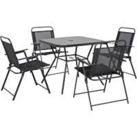 OutSunny Garden Furniture Set Steel, Mesh Fabric Black Outdoor