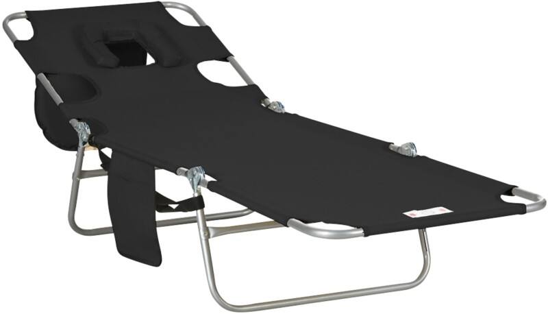 OutSunny Sun Lounger 1,850 x 550 x 880 mm Black Outdoor