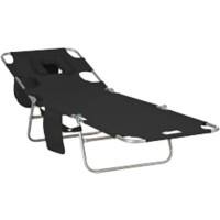 OutSunny Sun Lounger 1,850 x 550 x 880 mm Black Outdoor