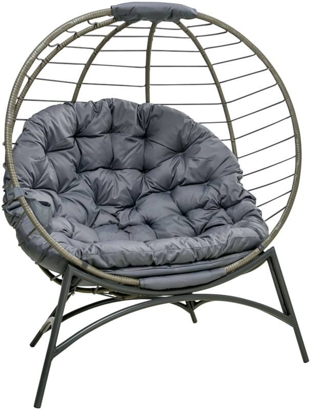 OutSunny Garden Chair 1,180 x 750 x 1,420 mm Grey Outdoor