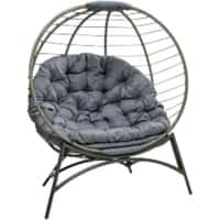 OutSunny Garden Chair 1,180 x 750 x 1,420 mm Grey Outdoor