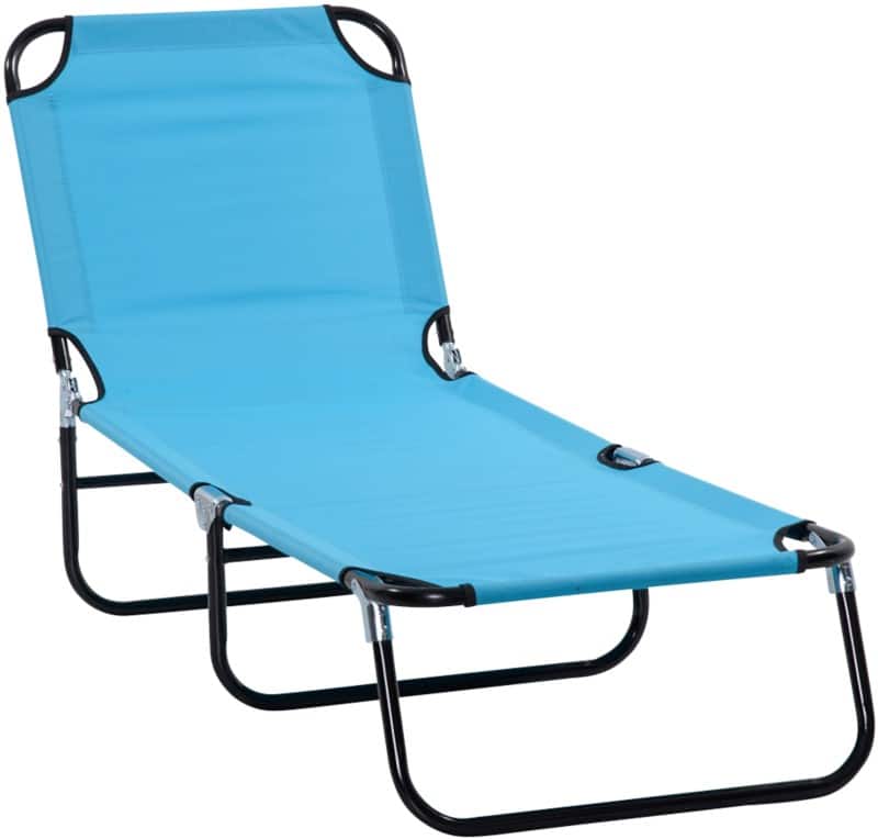 OutSunny Sun Lounger 1,880 x 560 x 280 mm Sky Blue Outdoor