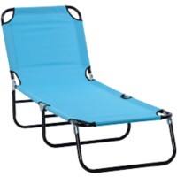 OutSunny Sun Lounger 1,880 x 560 x 280 mm Sky Blue Outdoor