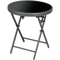 OutSunny Folding Table Round 84G-260V00CG Steel, Tempered Glass 450 x 450 x 500 mm