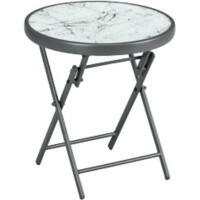 OutSunny Folding Table Round 84G-260V02CG Steel, Tempered Glass 450 x 450 x 500 mm