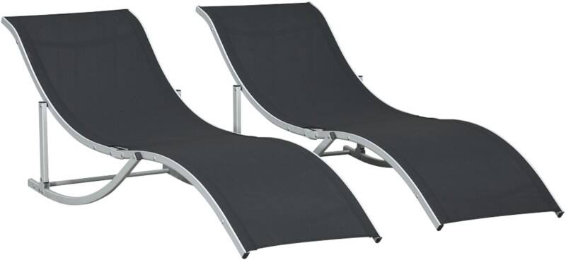 OutSunny Sun Lounger 84B-540BK Black