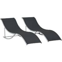 OutSunny Set of 2 Sun Loungers 84B-540BK Black