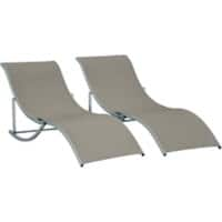 OutSunny Set of 2 Sun Loungers 84B-540GY Light Grey