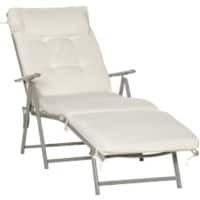 OutSunny Sun Lounger 1,370 x 635 x 1,005 mm Cream Outdoor