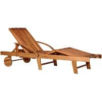 OutSunny Sun Lounger 1,950 x 700 x 850 mm Natural Wood Color Outdoor