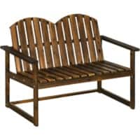 OutSunny Garden Bench 2 Seat 630 x 1,140 x 860 mm Fir Wood Brown Outdoor