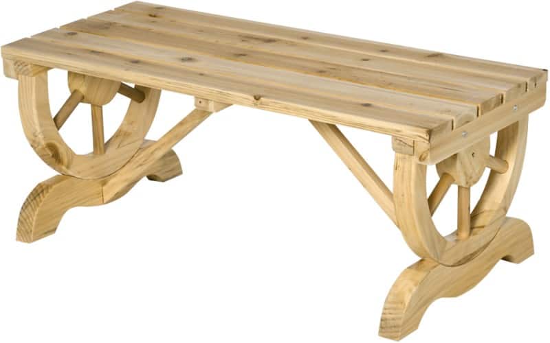 OutSunny Garden Bench 2 Seat 500 x 980 x 395 mm Fir Wood Yellow Outdoor