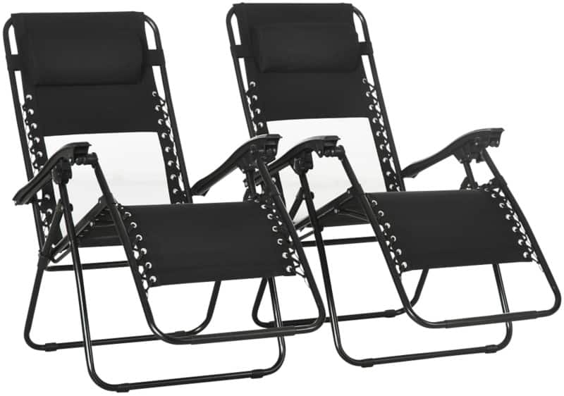 OutSunny Garden Furniture Set 1,560 x 650 x 800 mm Black Outdoor