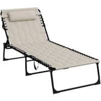 OutSunny Sun Lounger 1,880 x 650 x 360 mm Khaki Outdoor