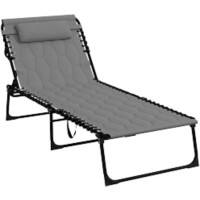 OutSunny Sun Lounger 1,880 x 650 x 360 mm Grey Outdoor