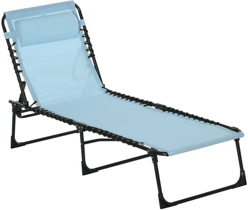OutSunny Sun Lounger 1,970 x 580 x 300 mm Baby Blue Outdoor