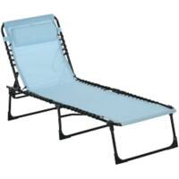 OutSunny Sun Lounger 1,970 x 580 x 300 mm Baby Blue Outdoor