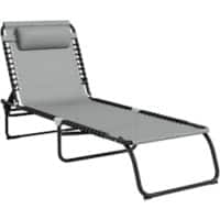 OutSunny Sun Lounger 1,970 x 580 x 300 mm Light Grey Outdoor