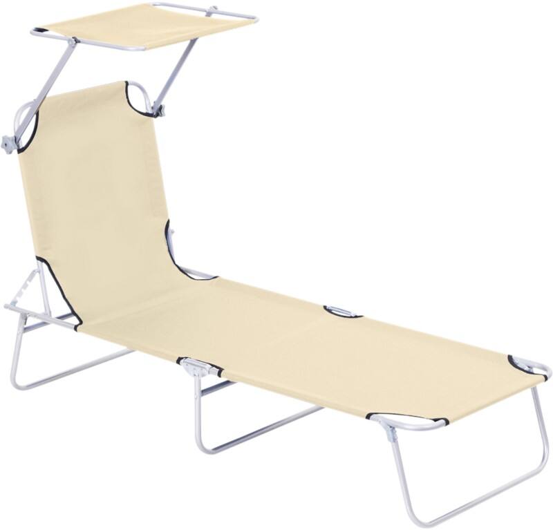 OutSunny Sun Lounger 1,870 x 580 x 360 mm Beige Outdoor