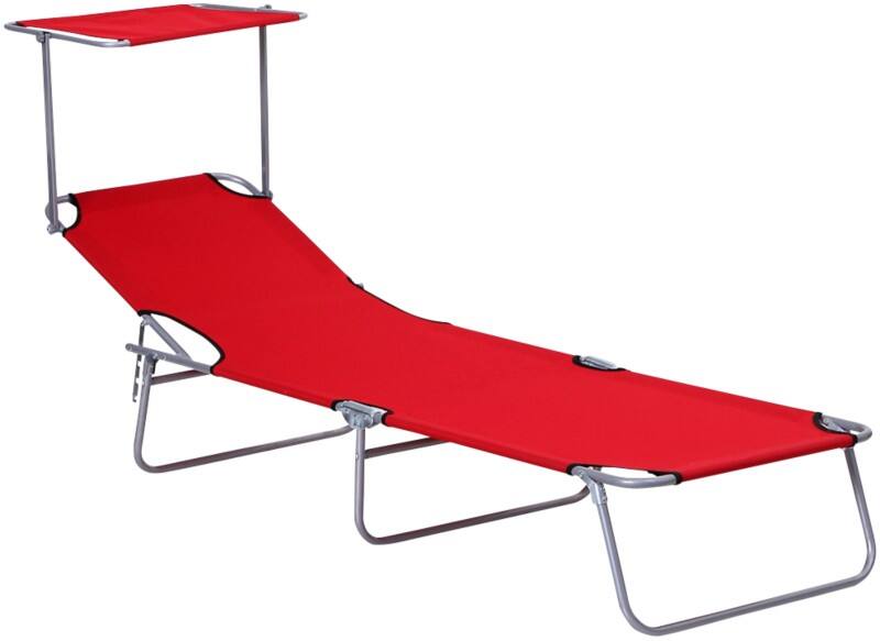 OutSunny Sun Lounger 84B-001RD Red