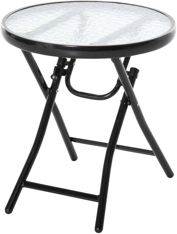 OutSunny Garden Table Round 84B-590 Metal, Glass 450 x 450 x 500 mm