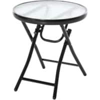 OutSunny Garden Table Round 84B-590 Metal, Glass 450 x 450 x 500 mm