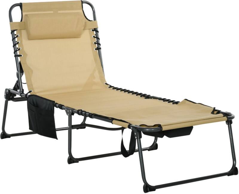 OutSunny Sun Lounger 680 x 1,890 x 360 mm Beige Outdoor