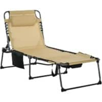 OutSunny Sun Lounger 680 x 1,890 x 360 mm Beige Outdoor