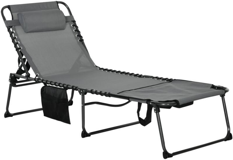 OutSunny Sun Lounger 680 x 1,890 x 360 mm Grey Outdoor