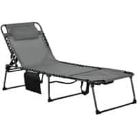 OutSunny Sun Lounger 680 x 1,890 x 360 mm Grey Outdoor