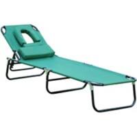 OutSunny Sun Lounger 1,900 x 560 x 280 mm Dark Green Outdoor