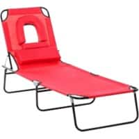 OutSunny Sun Lounger 1,870 x 580 x 360 mm Red Outdoor