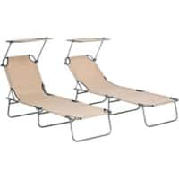 OutSunny Sun Lounger 1,870 x 580 x 360 mm Sand brown Outdoor