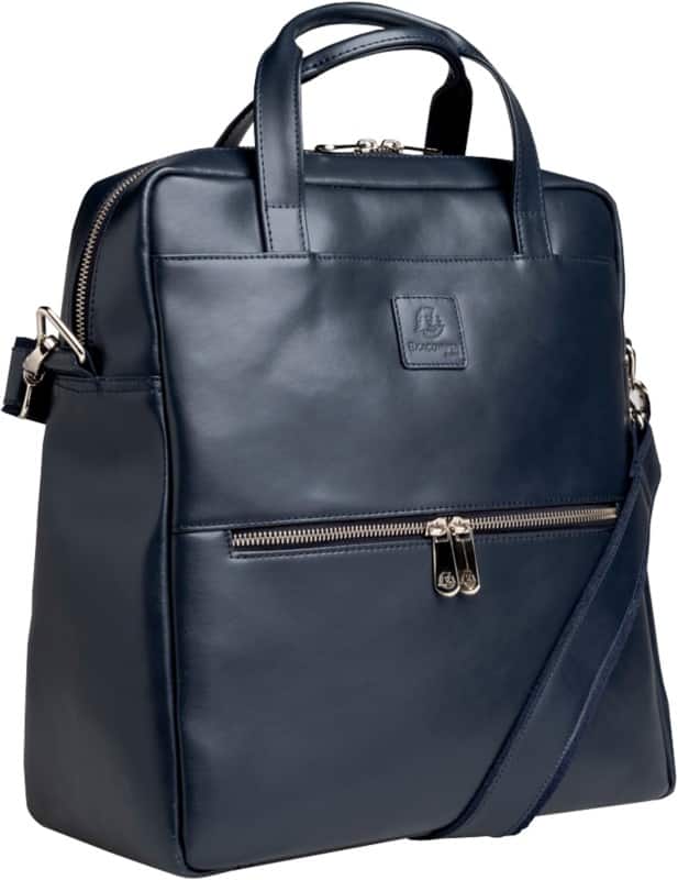 Exacompta Exactive Laptop Backpack 14 " 33 x 16 x 35 cm Leather Navy Blue