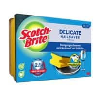 Scotch-Brite Delicate Nail Saver Scrub Sponge 13.4 x 4.6 x 8.9 cm Blue, Yellow Pack of 2