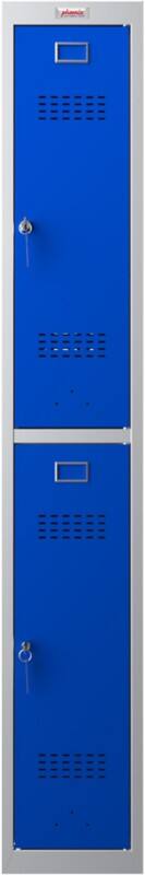 Phoenix Personal Lockers Steel Locker 2 Doors Key lock 300 x 500 x 1,830 mm Blue, Grey