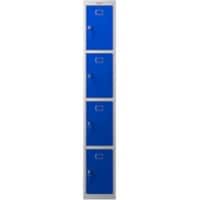 Phoenix Personal Lockers Steel Locker 4 Doors Key lock 300 x 500 x 1,830 mm Blue, Grey