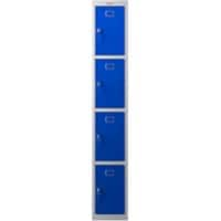 Phoenix Personal Lockers Steel Locker 4 Doors Key lock 300 x 500 x 1,830 mm Blue, Grey