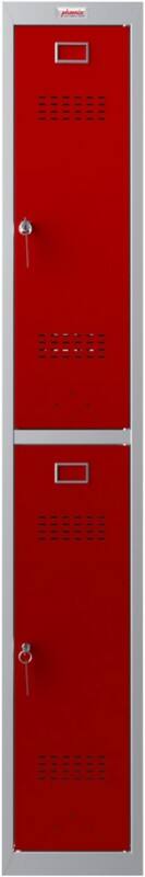 Phoenix Personal Lockers Steel Locker 2 Doors Key lock 300 x 500 x 1,830 mm Grey, Red