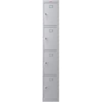 Phoenix Personal Lockers Steel Locker 4 Doors Key lock 300 x 500 x 1,830 mm Grey