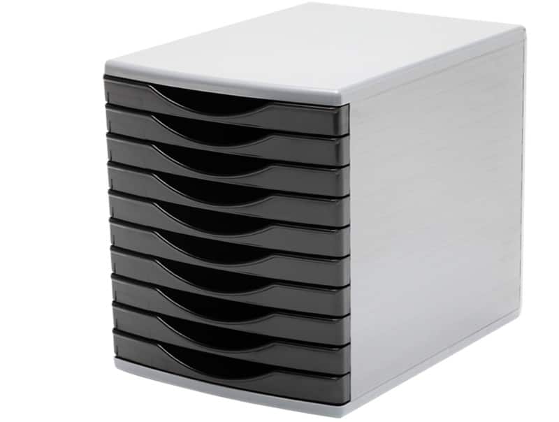 Deflecto Desktop Drawers Plastic Black 10 Drawers 29 x 40.3 x 33.7 cm A4