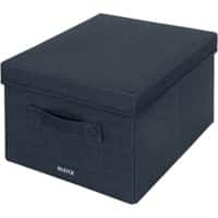 Leitz Fabric Storage Box 6144 With Lid Medium Grey Fabric 18.6 Litre 285 x 380 x 203 mm Pack of 2